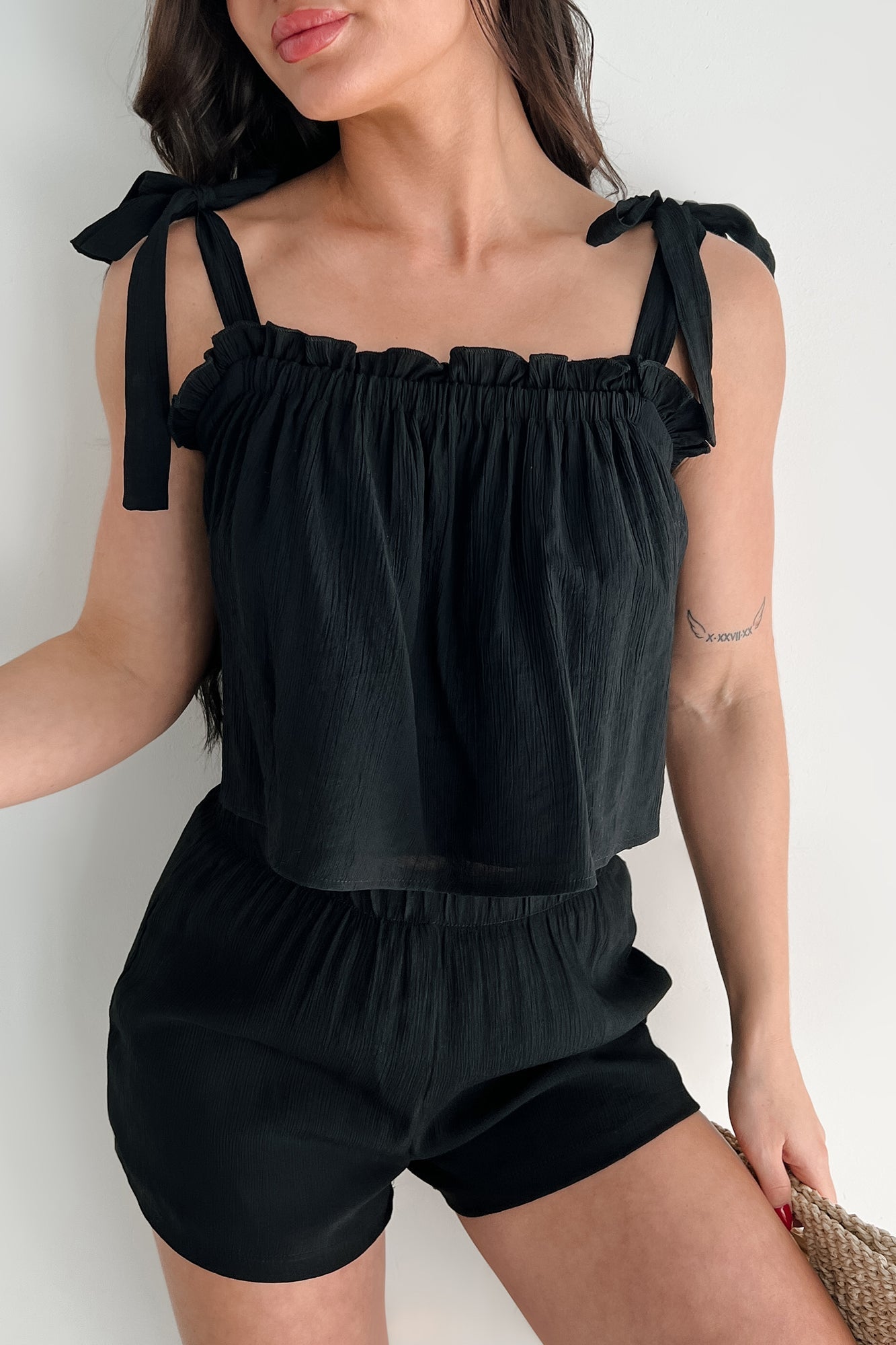 Catching Sparks Tank Top & Shorts Set (Black)