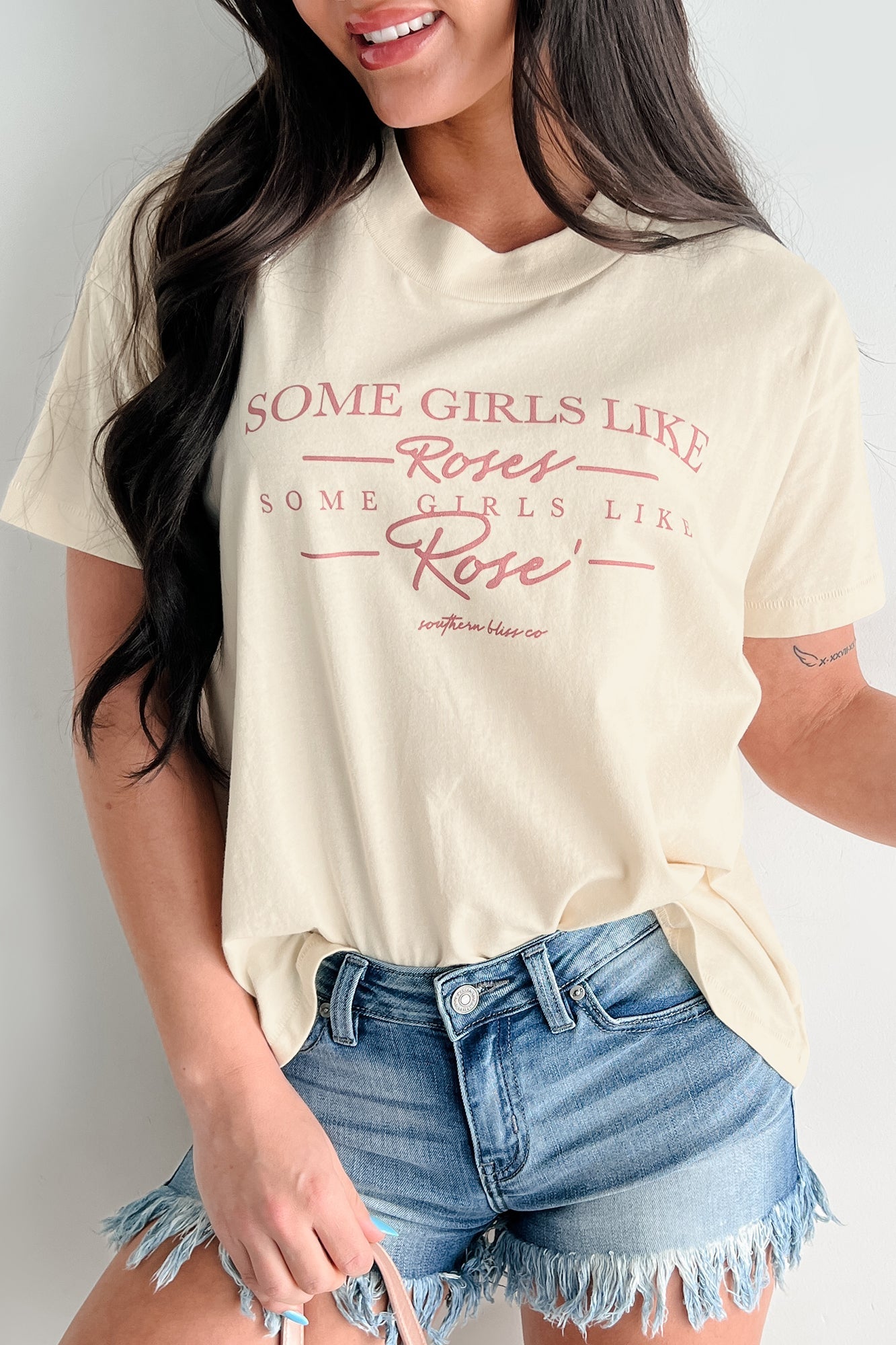 "Some Girls Like Roses" Graphic T-Shirt (Sand)