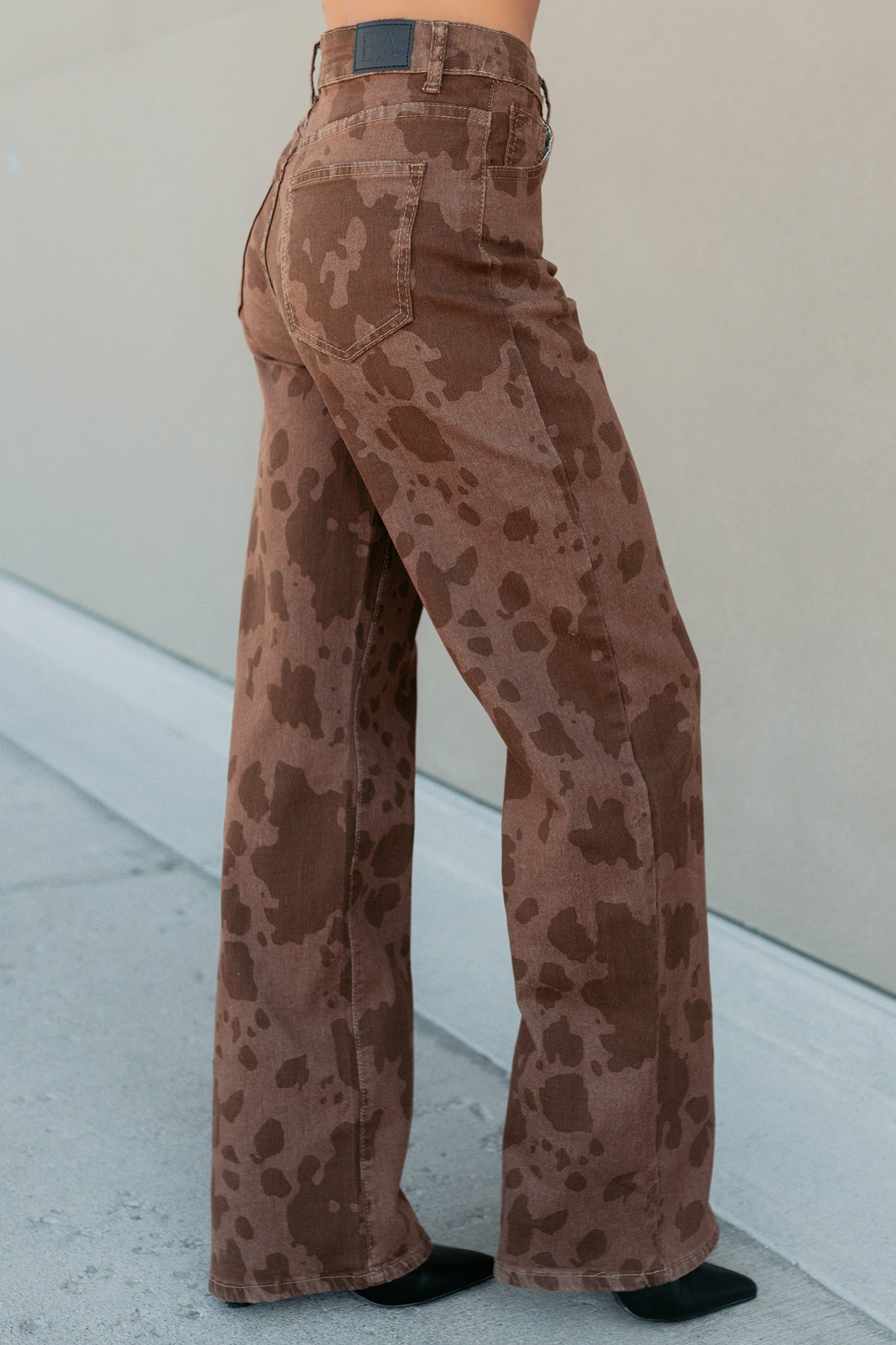 Valentina Stretchy Straight Leg Balboa Fashion Jeans (Cow Print)