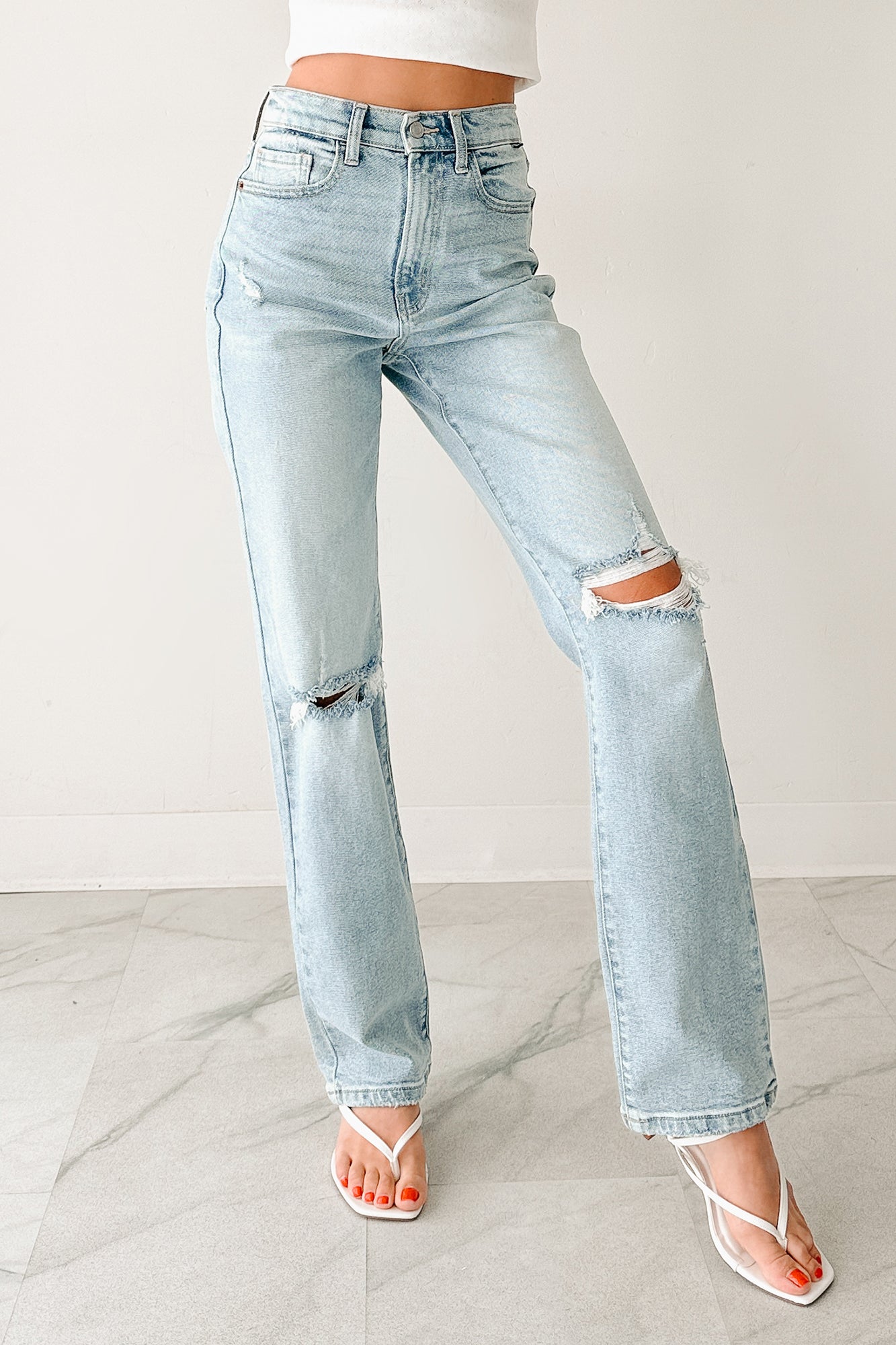 Cassie Super High Rise Cello Dad Jeans (Light Wash)