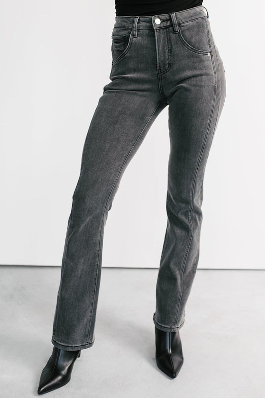 Gentry High Rise Bootcut Mica Denim Jeans (Black)