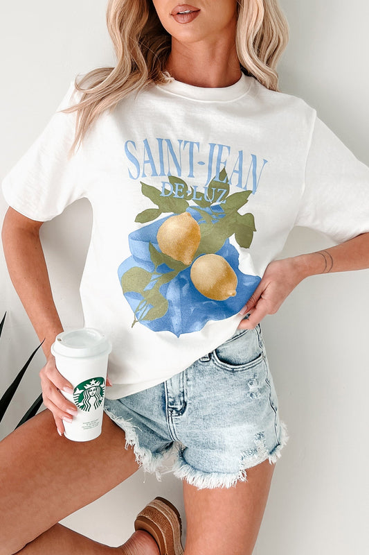 "Saint-Jean" Lemon Graphic T-Shirt (Ivory)