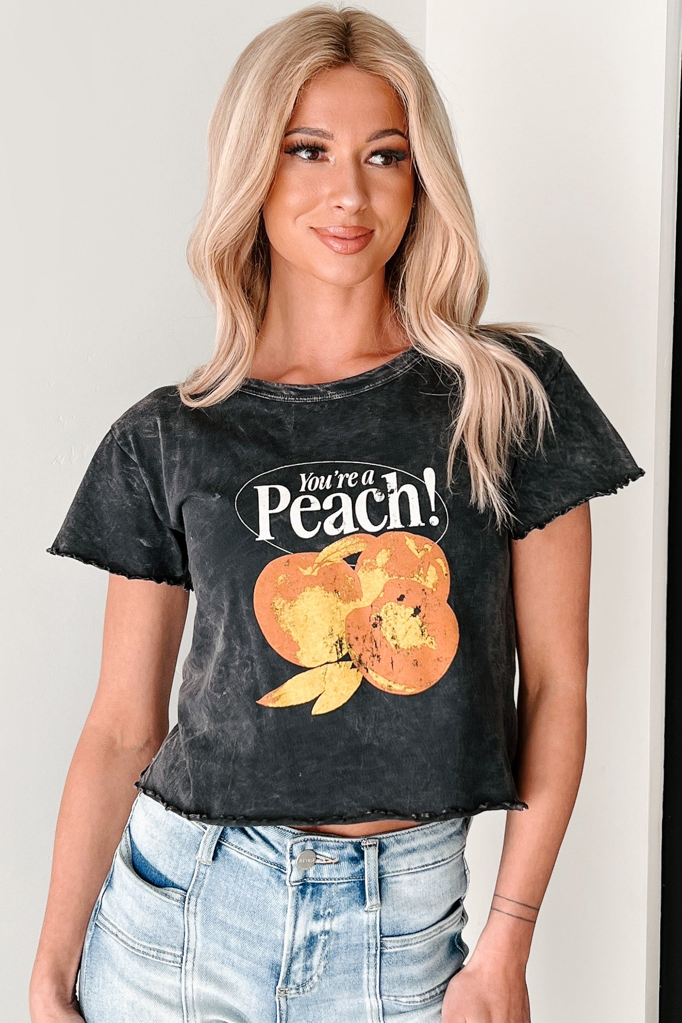 "You're A Peach" Graphic T-Shirt (Charcoal)