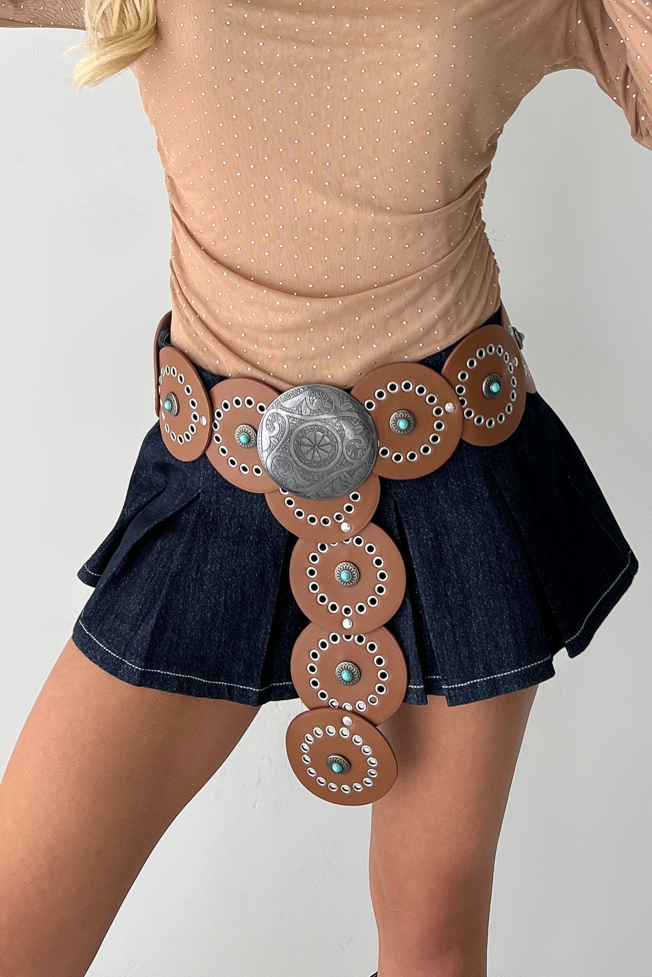 All About That Pleated Glitter Mini Skort (Dark Denim)