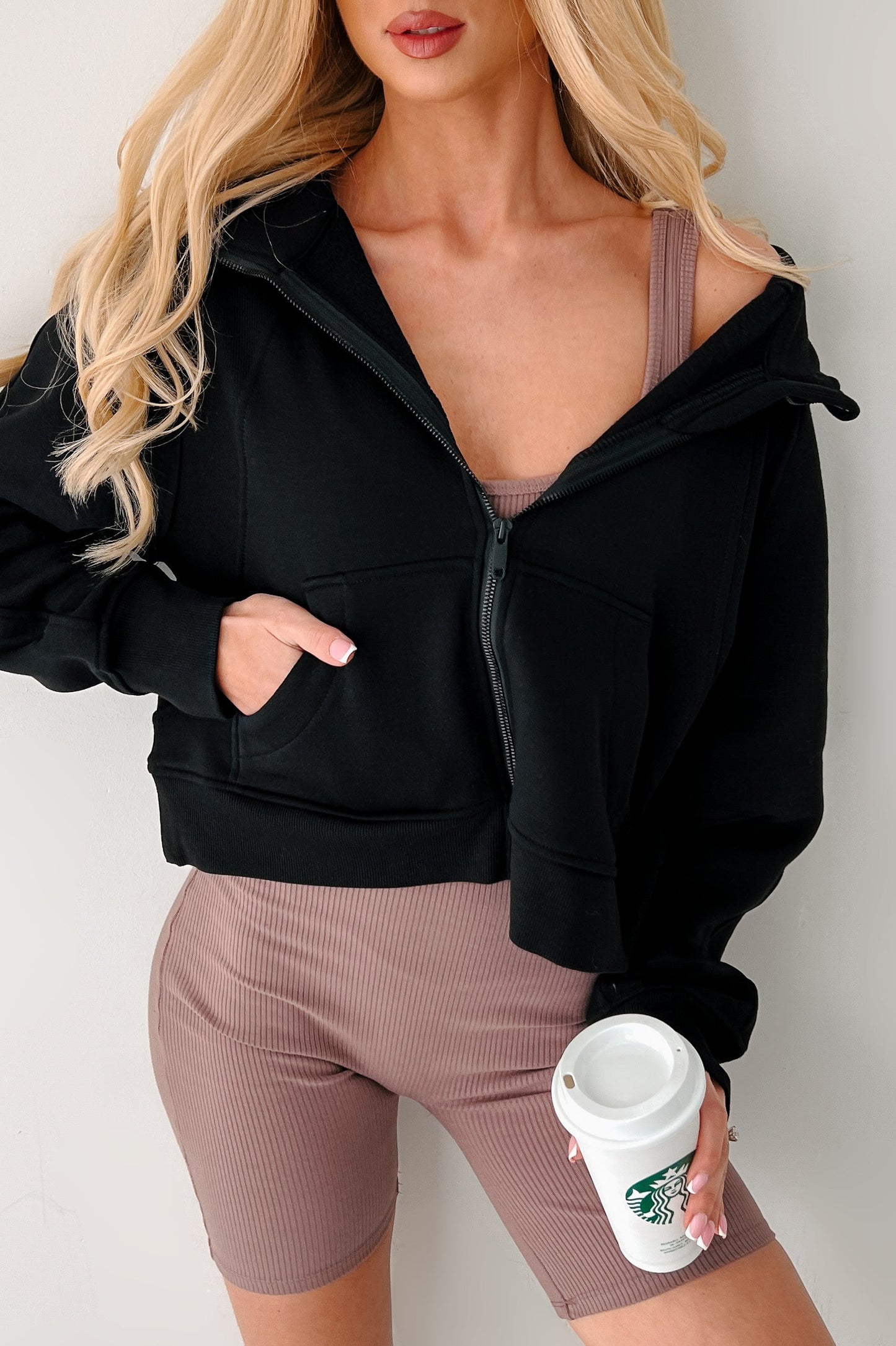 Miles Ahead Zip-Up Hoodie (Black)
