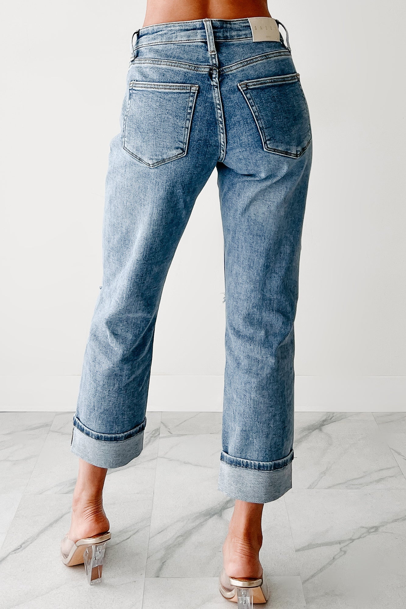 Ruth Star Print Distressed Saige Jeans (Medium)