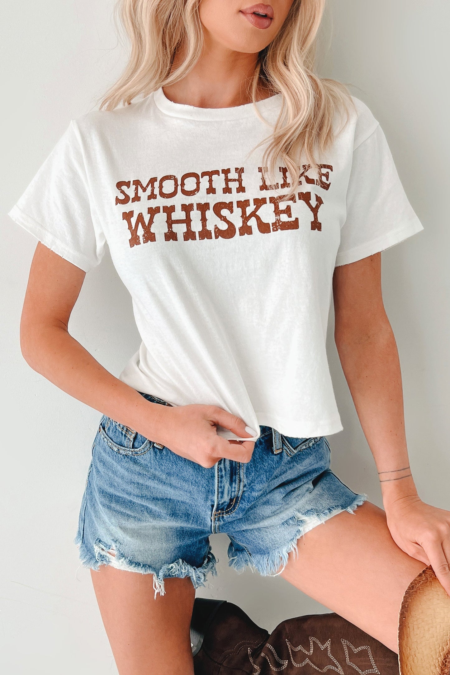 "Smooth Like Whiskey" Graphic Tee (White)