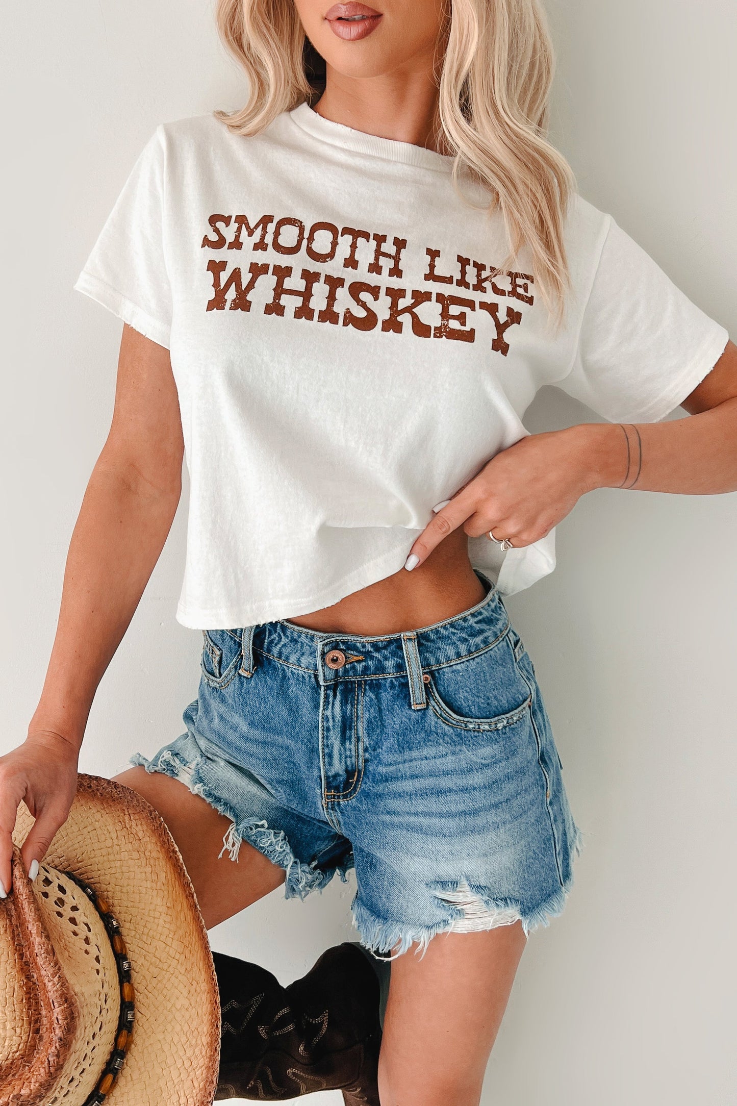 "Smooth Like Whiskey" Graphic Tee (White)