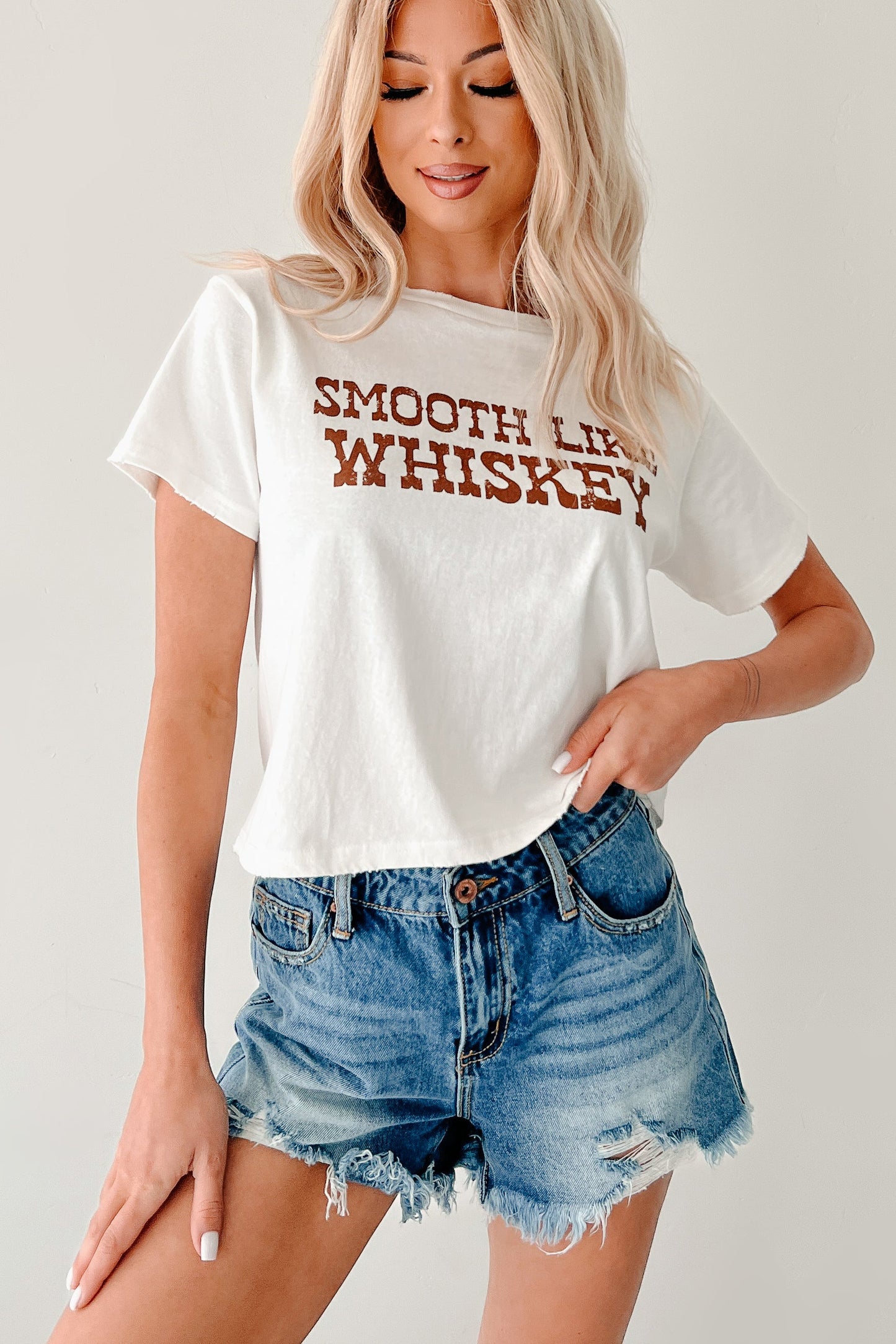 "Smooth Like Whiskey" Graphic Tee (White)