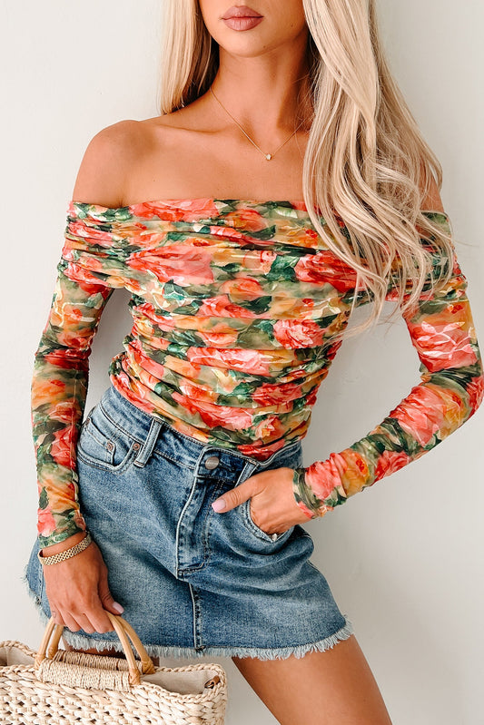 Live In Color Off The Shoulder Floral Top (Multi)