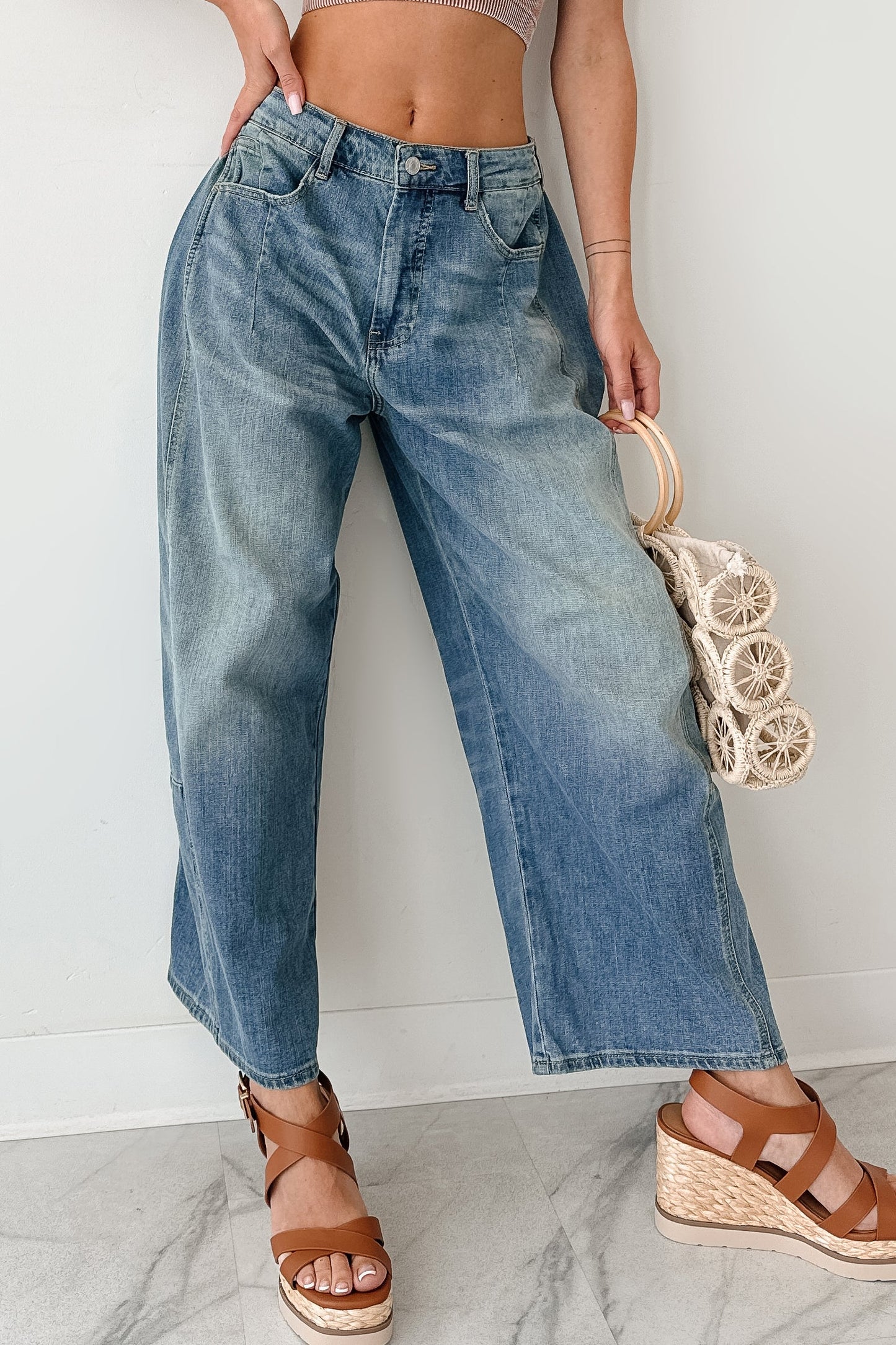 Frank High Rise Signature 8 Barrel Jeans (Medium)