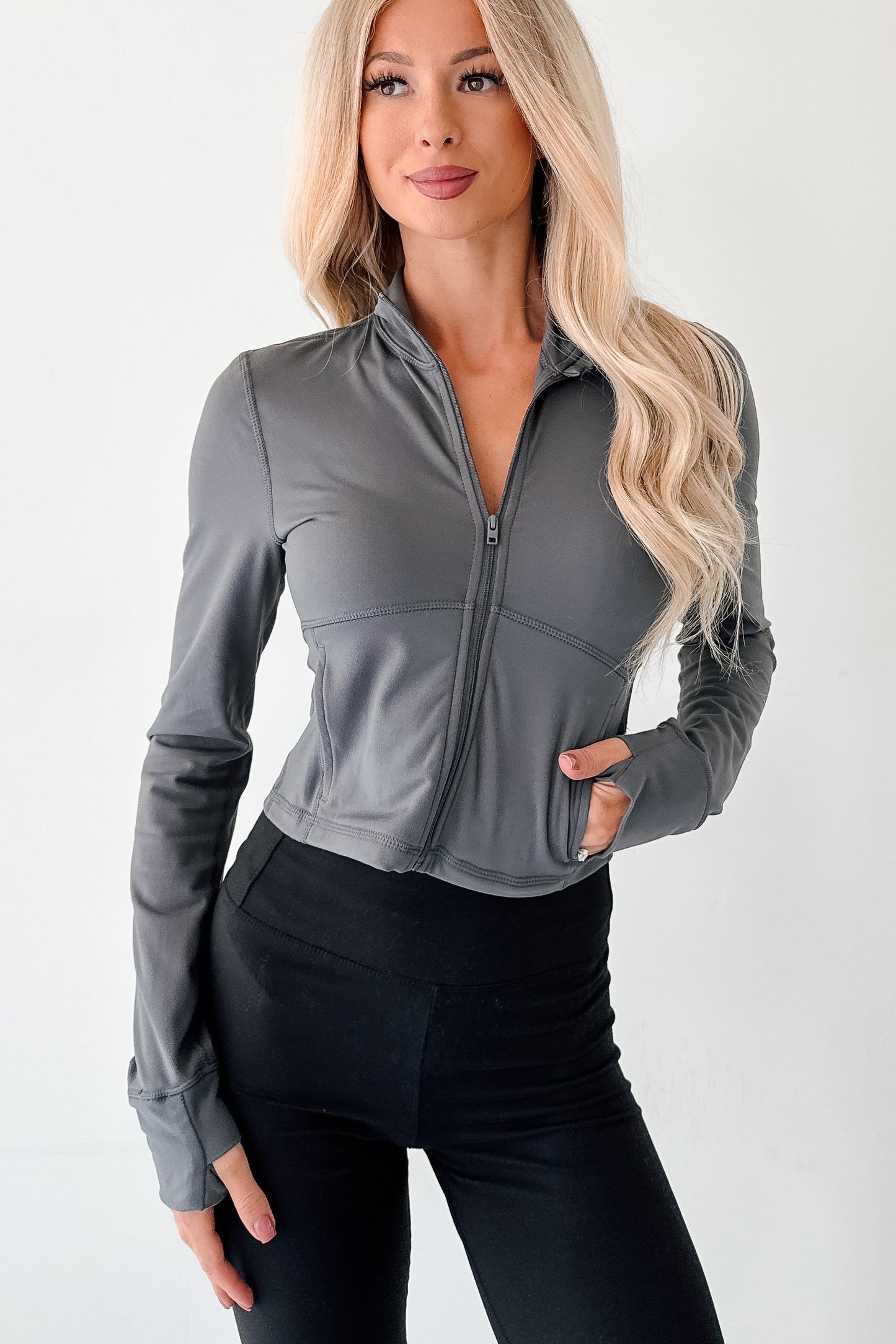 Impressive Performance Zip-Up Active Jacket (Coal Grey)