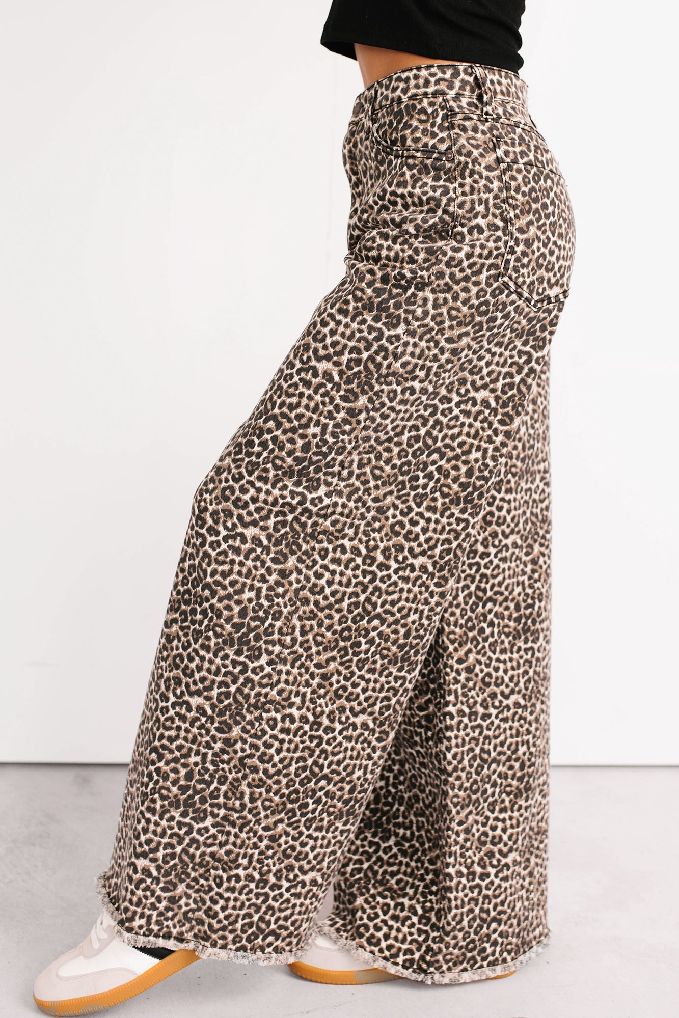Kaya Tummy Control Wide Leg Saige Denim Jeans (Leopard)