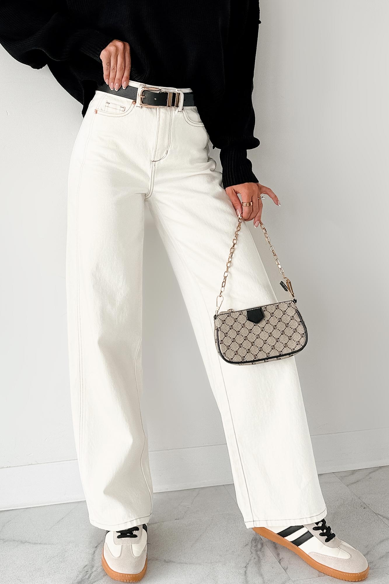 Lucian High Rise Wide Leg Jemina Jeans (Ivory)