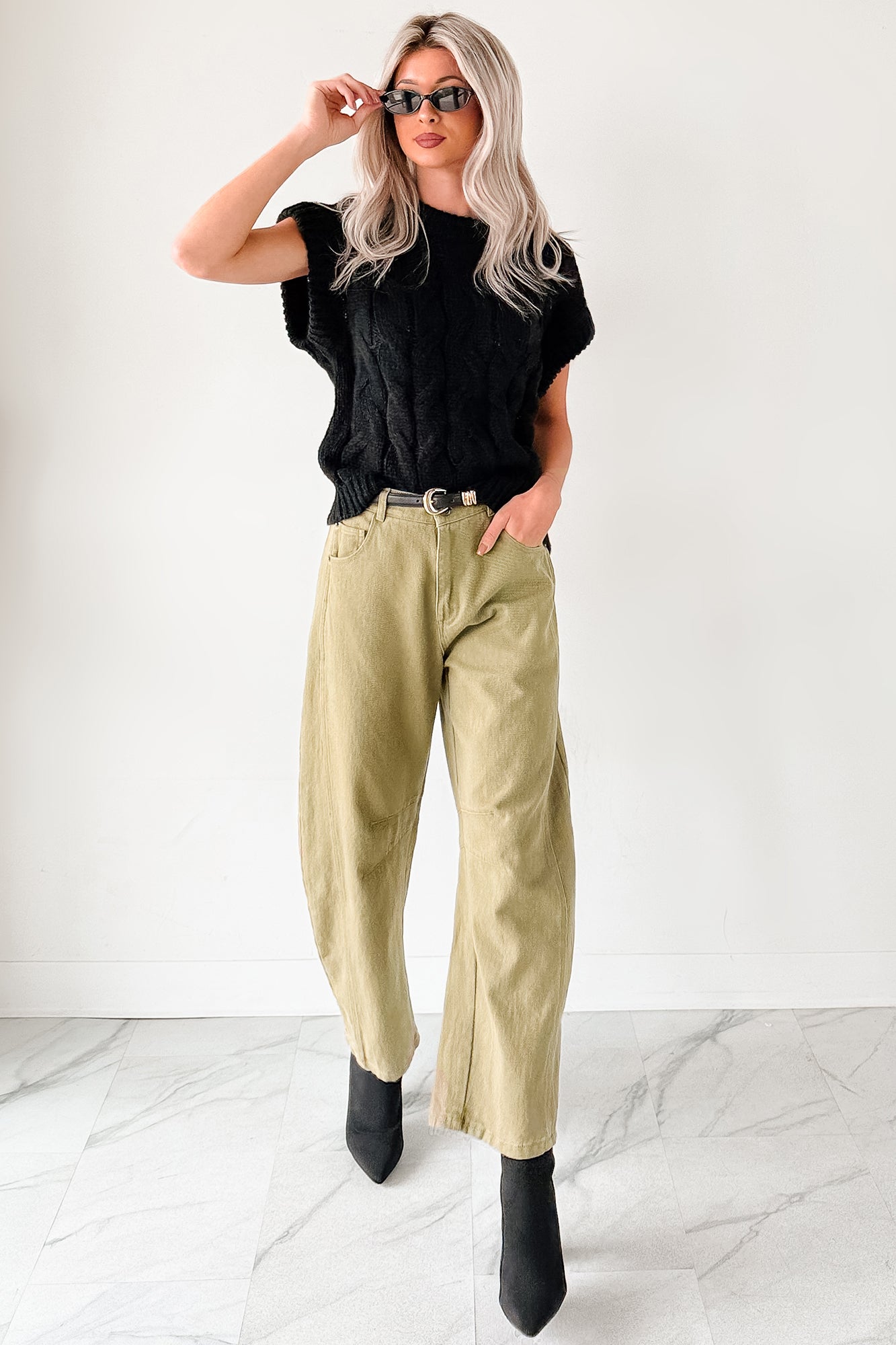 Don't Envy Me Cable Knit Sweater Vest (Black)