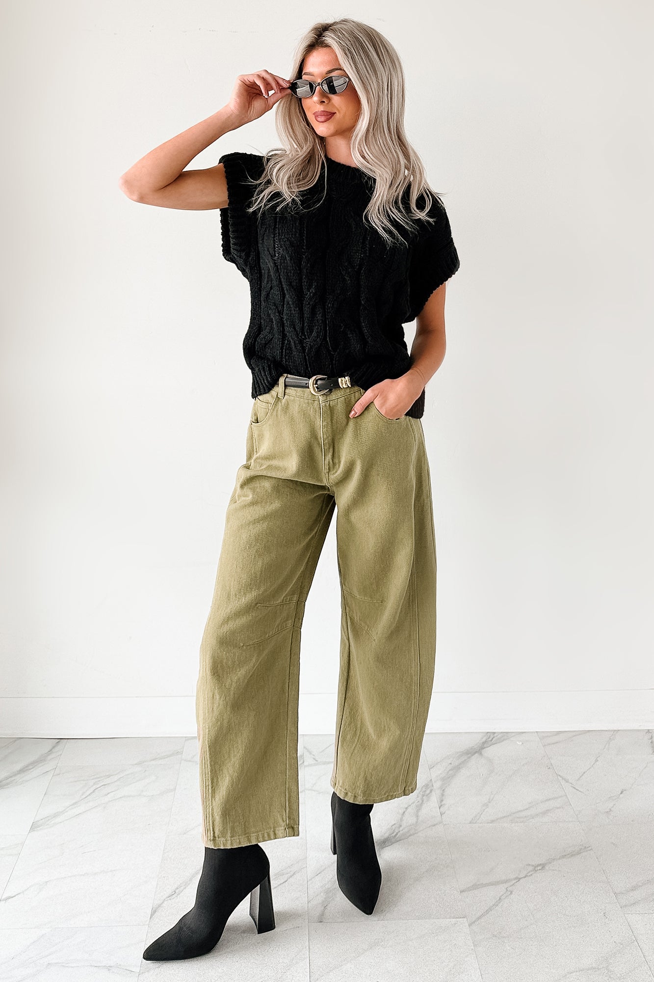 Don't Envy Me Cable Knit Sweater Vest (Black)