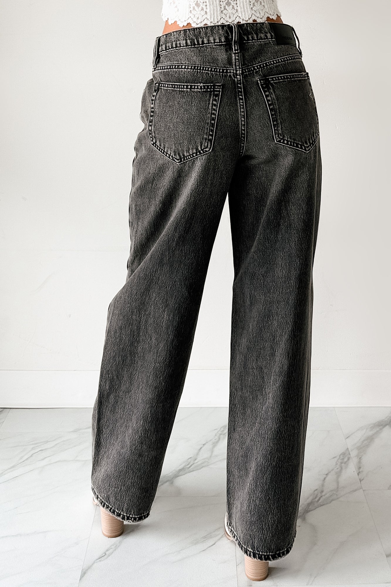Julio High Rise Baggy Hidden Brand Jeans (Grey)