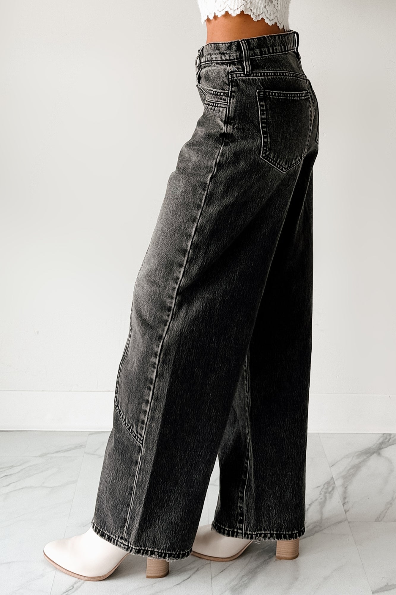 Julio High Rise Baggy Hidden Brand Jeans (Grey)