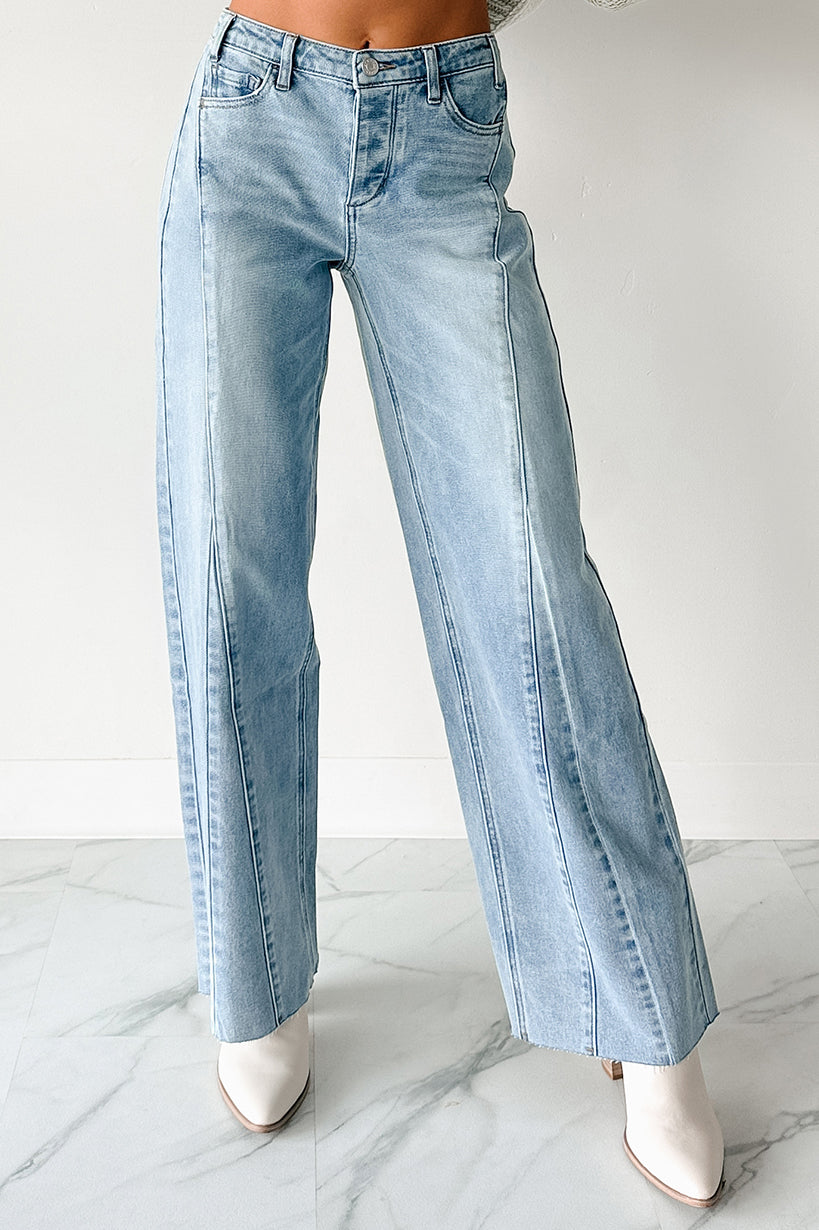 Glenn High Rise Wide Leg Jemina Denim Jeans (Light)