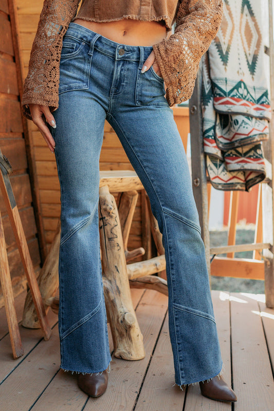 Kyree Low Rise Flare Hidden Brand Jeans (Medium)