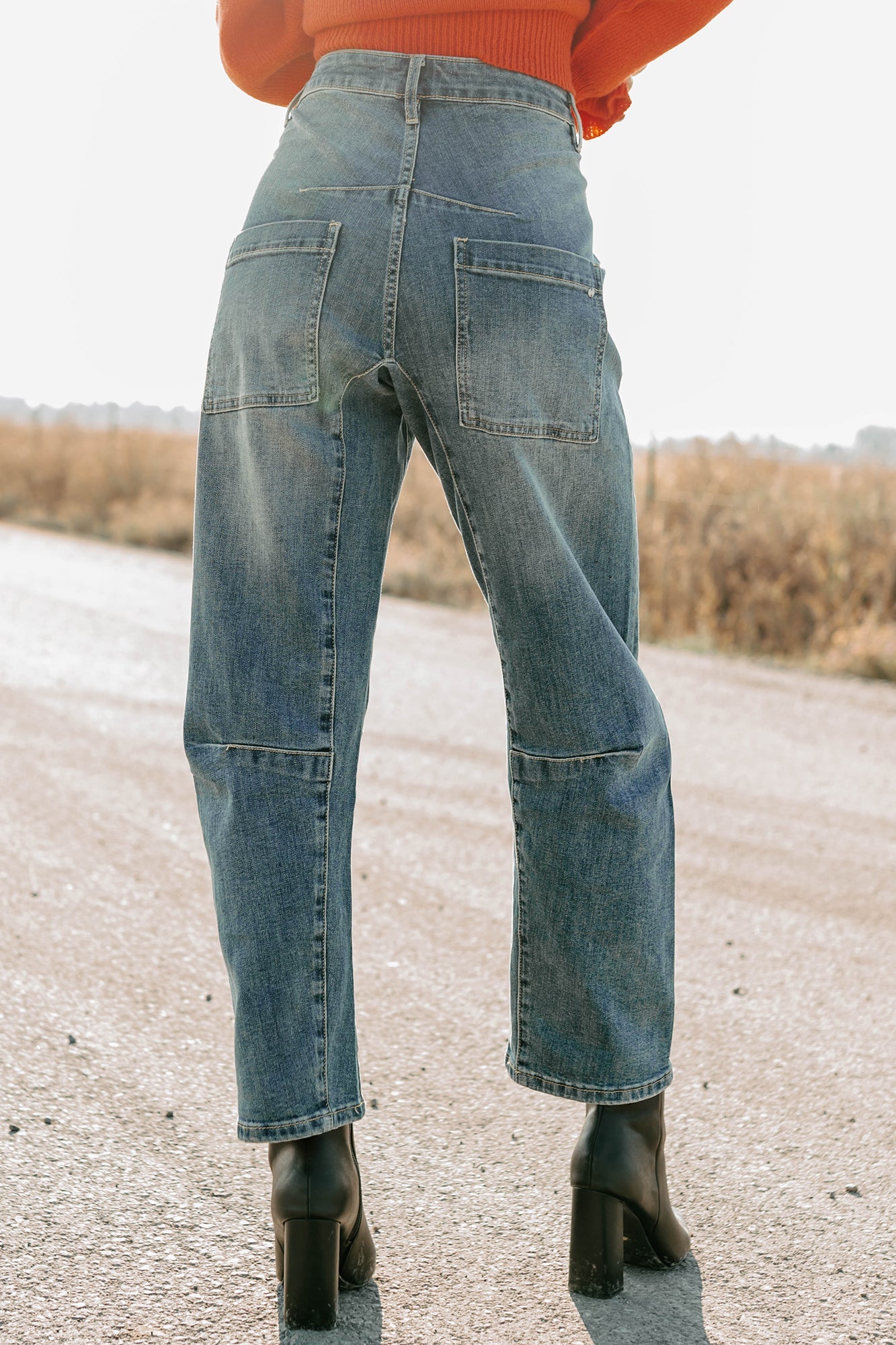 Willy Super High Rise Mica Denim Barrel Jeans (Medium Vintage)