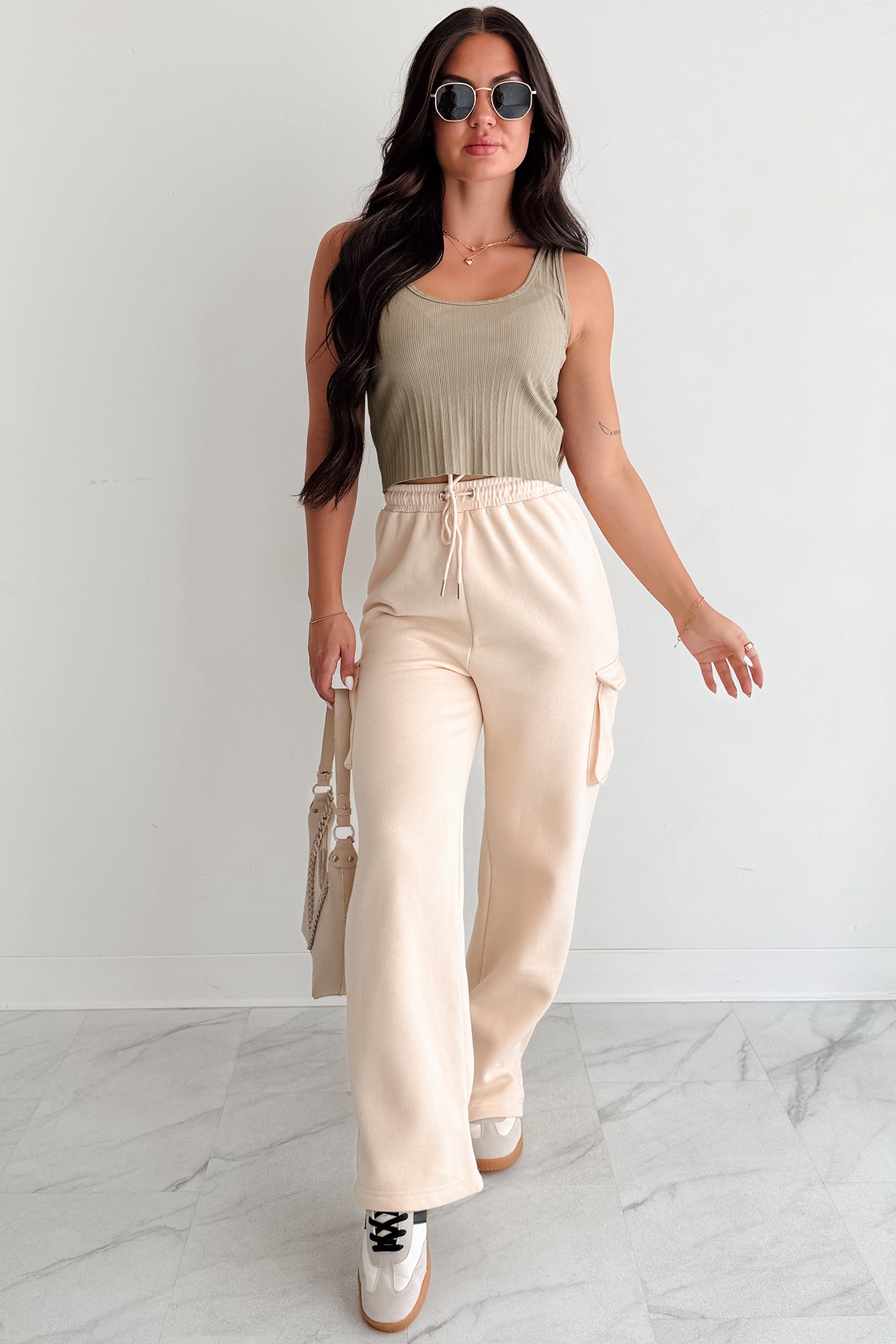 Fresh Start Scoop Neck Sleeveless Ribbed Top (Sage)