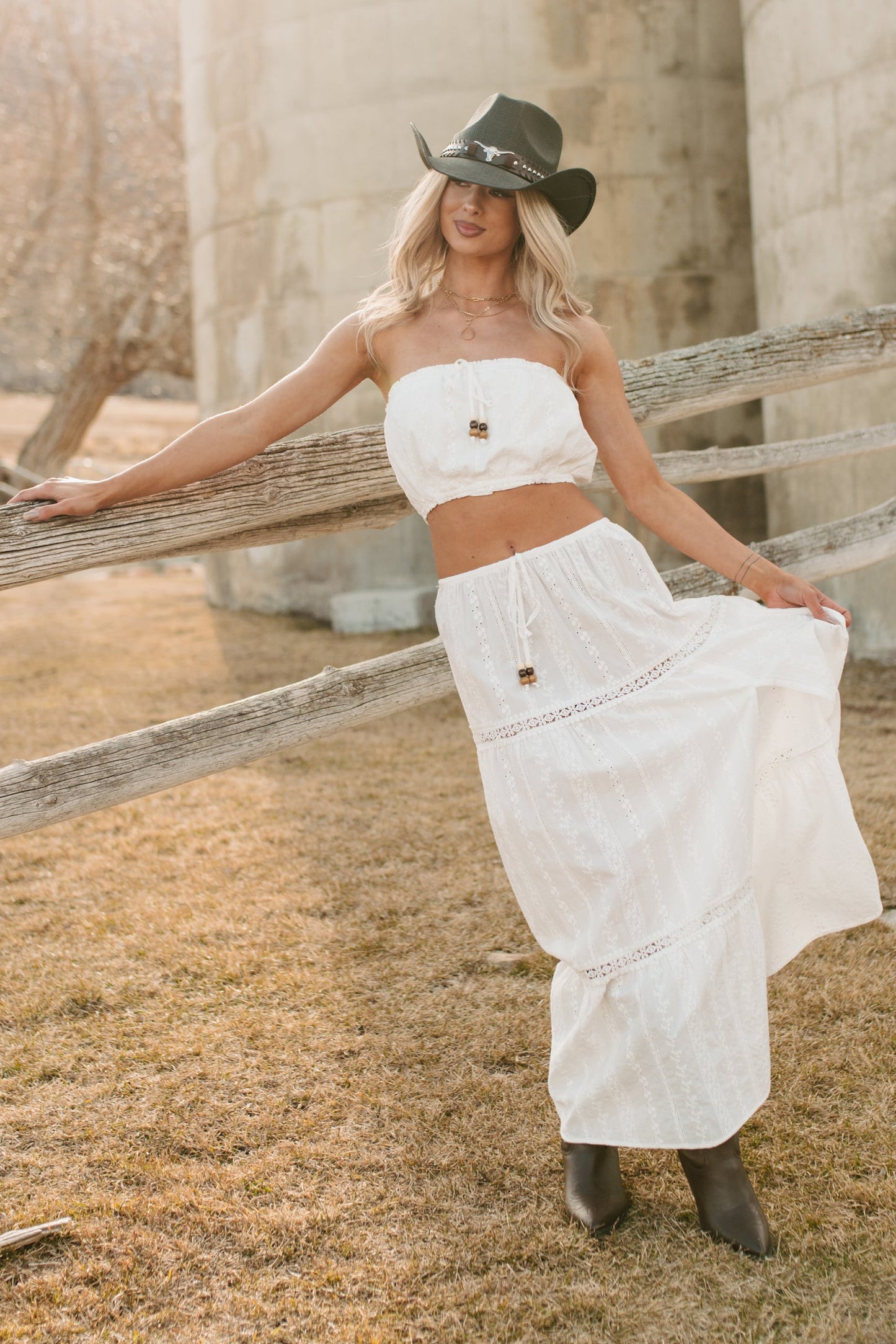 Simply Certain Eyelet Cotton Bandeau Top (White)