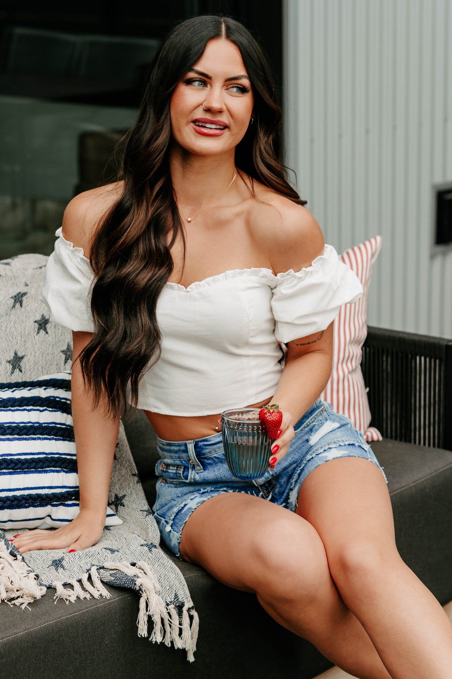 Call Me Cute Puff Sleeve Sweetheart Top (Off White)