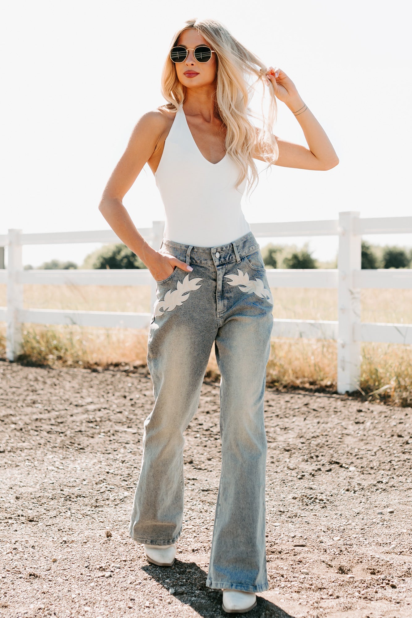 Campbell Western Patch Blue B Jeans (Light)