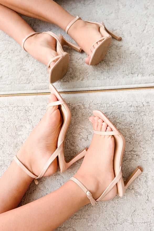 Deal With Me Ankle Strap High Heels (Nude)
